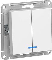 Выключатель с подсветкой без рамки Systeme Electric AtlasDesign 2-кл. лотос картинка